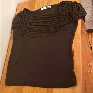 Elegant Dark Brown Ruched Top